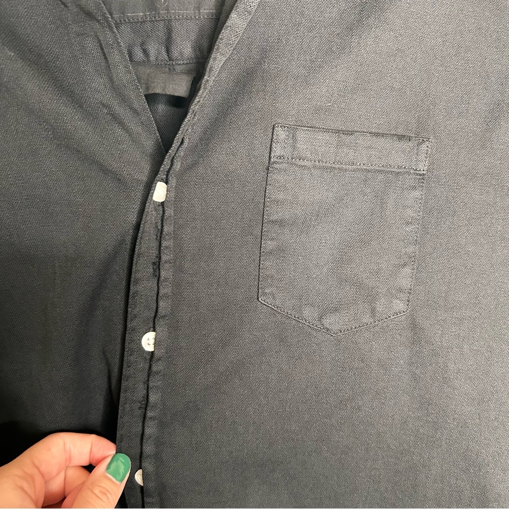 Frank & Eileen Black Button-Front Mini Shirt Dress - image 5